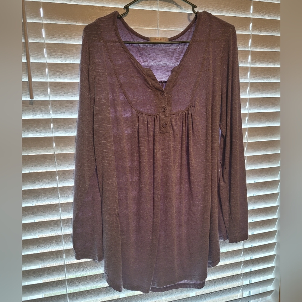 Elegant Purple Long Sleeve Top